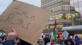 Toronto protesters rally outside 52 Division in solidarity with Palestine