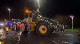 Amazing illuminated tractor run in Welshpool Mid Wales. Wonderful colours and sounds.