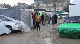 Displaced Gazans Struggle To Keep Shelters Dry in Rafah