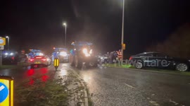 Amazing illuminated tractor run for charity held in Wales