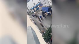 Shocking moment angry pensioner knocks over an elderly man for “buying the last pasty”