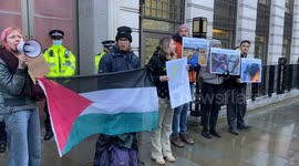 Pro-Palestine protesters block entrances to BP headquarters in London