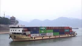 Cargo Ships on The Yangtze River in Yichang, China