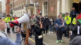 Chaotic scenes as pro-Palestine protesters gather outside Israel fundraiser in London attended by Israeli President and Ambassador