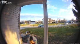 Father-Daughter Moment Caught on Doorbell Cam