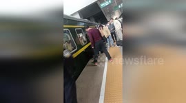 Child rescued after falling in gap between train and platform