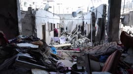 Gazan locals go through homes destroyed by Israeli airstrikes on city of Rafah