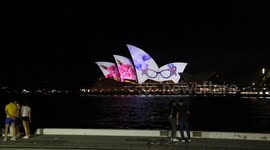 Sydney Opera House lights up in memory of Barry Humphries