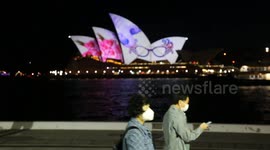 Sydney Opera House lights up in memory of Barry Humphries