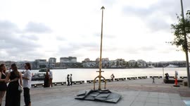 Aquaman and the Lost Kingdom movie promoted in Barangaroo, Sydney, Australia