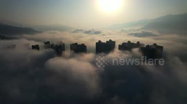 Sea of clouds shrouds city in China
