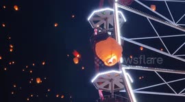 Thousands of sky lanterns in Bayonne for Christmas december 2023