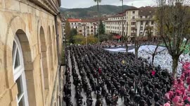 Colorful mosaic in Gernika: solidarity for Palestine