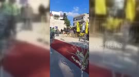 Israel bombed a house near the funeral of a Hezbollah fighter in Aita al-Shaab in Lebanon
