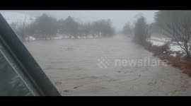 Mad River Moretown Vermont Flood Stage 12-18-23. Levels hitting 10.53ft as od 9:50est.