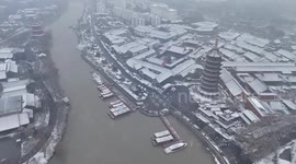 Heavy Snow Hit Huai'an, China