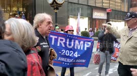 Trump Supporters Rally in Solidarity near Trump Tower, New York , Demonstrating Ongoing Support