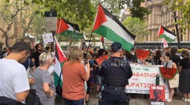 Protest for Palestine outside 2023 Lowy Lecture in Sydney, Australia