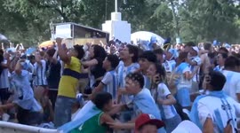 Archive Footage: Argentina supporters shout the goals of their national team in Buenos Aires