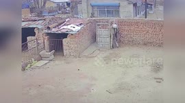 Driver crashes through family's property but leaves outhouse untouched