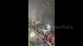 Eerie moment hundreds of crows gather before earthquake rocked China's Gansu Province