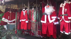 Locals start to sell Christmas costumes in northeast Thailand