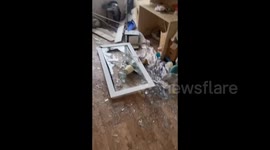 Missile strike ravages Kyiv resident's apartment