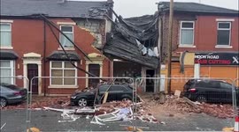 Two men rushed to hospital as explosion razes Blackburn house in UK