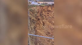 Huge cliff fall at site where developers wanted to build luxury homes
