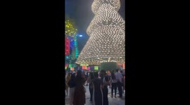 Huge 150-foot-tall Christmas tree adorned with thousands of lights erected in Vietnam