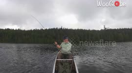 Fisherman drops his fishing rod in the lake while fishing *Hilarious Fail*