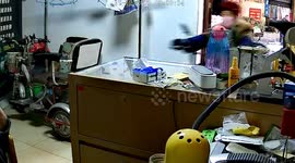 Woman on electric trike crashes into stranger's home