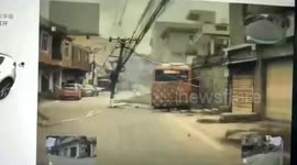 Fiery crash as bus driver dozes off: passengers escape with minor injuries