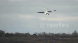 Pilots struggle to land as Storm Pia crosswinds rock planes from side-to-side at Birmingham Airport