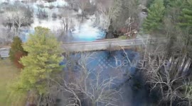 Drone Footage Reveals Extent of Flooding in Pelham, NH, USA