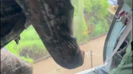 Helicopter Rescues Stranded Woman From Tamil Nadu Floods, India