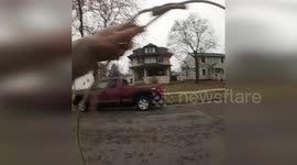 Sheriff's Deputy Catches Loose Goat with Lasso in Rochester, MN, USA