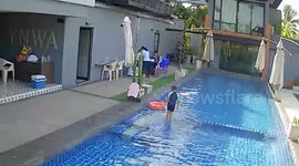 Quick-thinking resident jumps into pool to save drowning boy