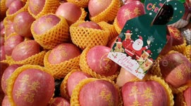 Christmas Apples at Store in Yichang, China