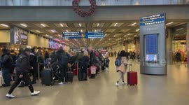 Travel chaos continues at St Pancras in London, UK