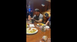 Waitress prank on husband: birthday dinner shenanigans!