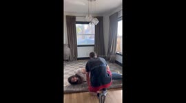 Husband Smacks Head On Chandelier