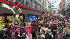 Pro-Palestine protesters target Puma shop in London’s Carnaby Street