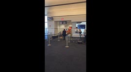 Gingerbread Man Spreads Christmas Cheer In The Airport
