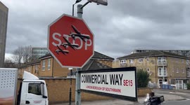 New Banksy art work unveiled in Peckham, London, UK