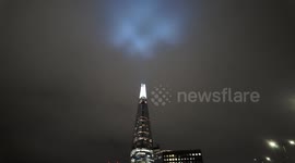 The Shard in London Creates Crosses To be illuminated In The Sky