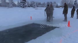 US Soldier Train for Icy Waters at Fort Wainwright in Fairbanks, AK, USA