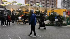 Outside Stratford train station it appears to be a focal point for loads of different religions on Christmas Eve
