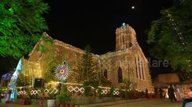 Mother Church of Rajasthan illuminated on Christmas eve in India