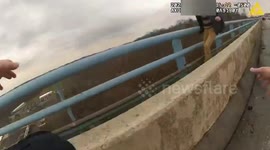 Heroic Police Rescue Desperate Man in Daring Cliffhanger Moment in Akron, OH, USA